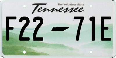 TN license plate F2271E