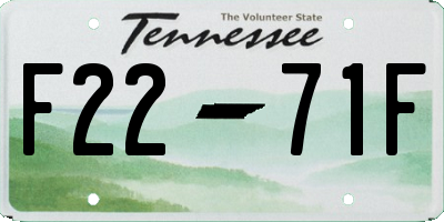 TN license plate F2271F
