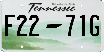 TN license plate F2271G