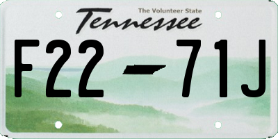 TN license plate F2271J