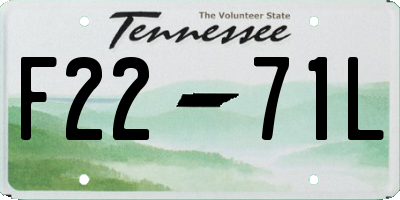 TN license plate F2271L