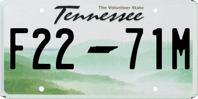 TN license plate F2271M