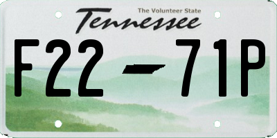 TN license plate F2271P