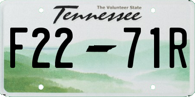 TN license plate F2271R