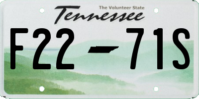 TN license plate F2271S