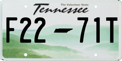 TN license plate F2271T