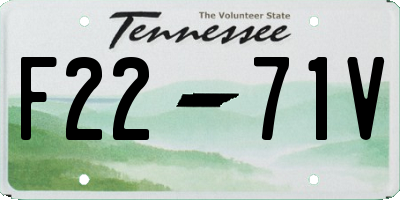 TN license plate F2271V