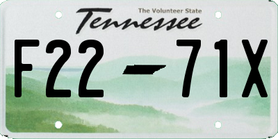 TN license plate F2271X