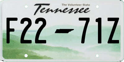 TN license plate F2271Z