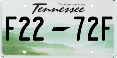 TN license plate F2272F
