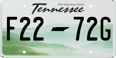 TN license plate F2272G