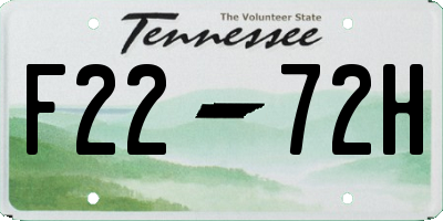 TN license plate F2272H
