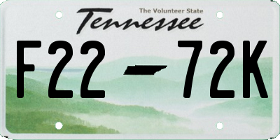 TN license plate F2272K
