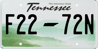 TN license plate F2272N