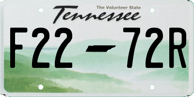 TN license plate F2272R