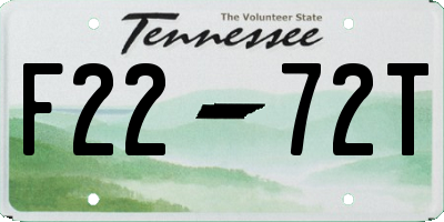 TN license plate F2272T