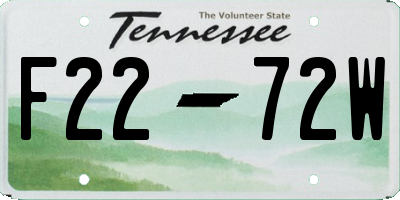 TN license plate F2272W