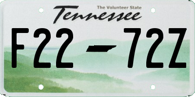 TN license plate F2272Z