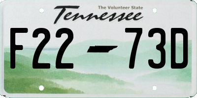 TN license plate F2273D
