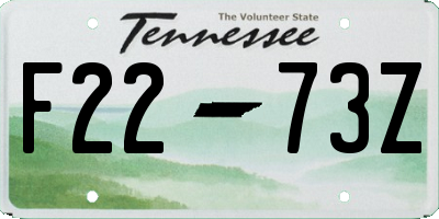 TN license plate F2273Z