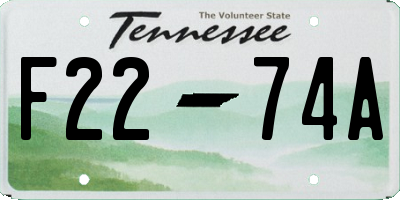 TN license plate F2274A