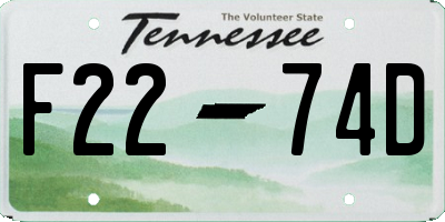 TN license plate F2274D
