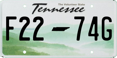 TN license plate F2274G