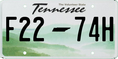 TN license plate F2274H