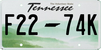 TN license plate F2274K