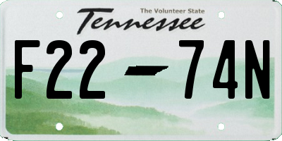 TN license plate F2274N
