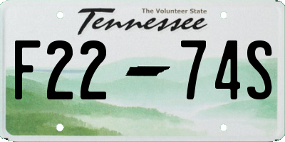 TN license plate F2274S