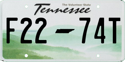 TN license plate F2274T