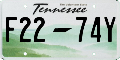 TN license plate F2274Y