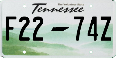 TN license plate F2274Z