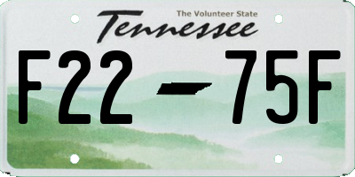 TN license plate F2275F