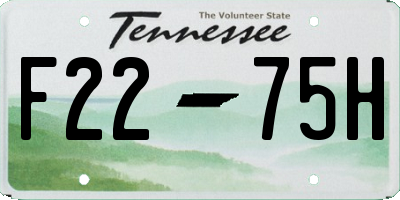 TN license plate F2275H
