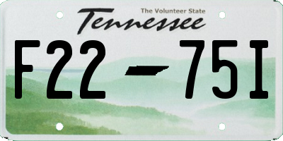 TN license plate F2275I