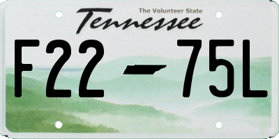 TN license plate F2275L