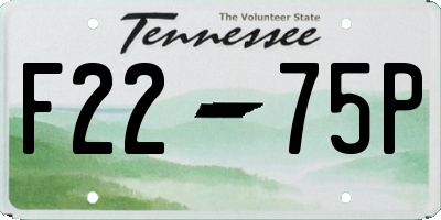 TN license plate F2275P