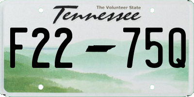 TN license plate F2275Q