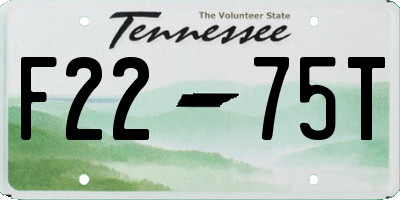 TN license plate F2275T