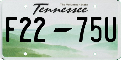 TN license plate F2275U