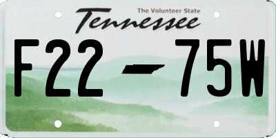 TN license plate F2275W
