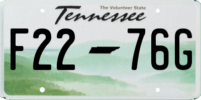TN license plate F2276G