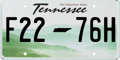 TN license plate F2276H
