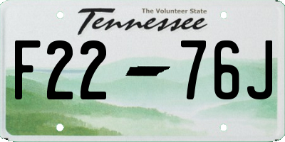 TN license plate F2276J