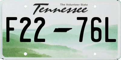 TN license plate F2276L