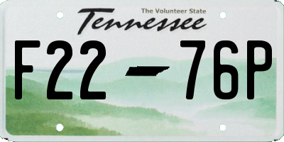 TN license plate F2276P