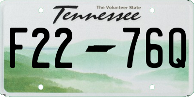 TN license plate F2276Q