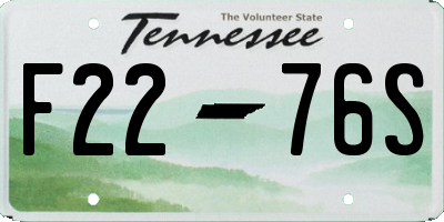 TN license plate F2276S